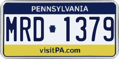 PA license plate MRD1379
