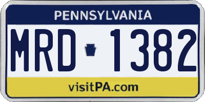 PA license plate MRD1382
