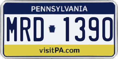 PA license plate MRD1390