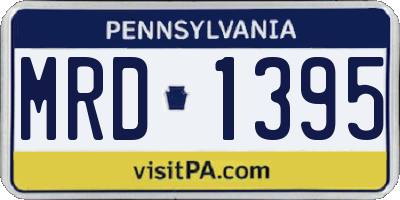PA license plate MRD1395