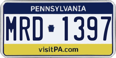 PA license plate MRD1397