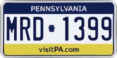 PA license plate MRD1399