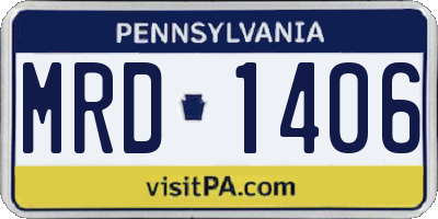 PA license plate MRD1406