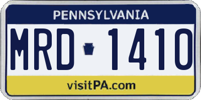 PA license plate MRD1410