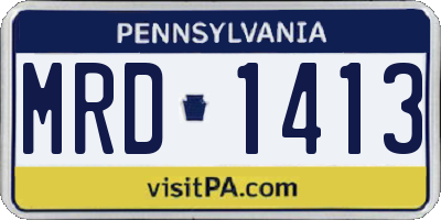 PA license plate MRD1413