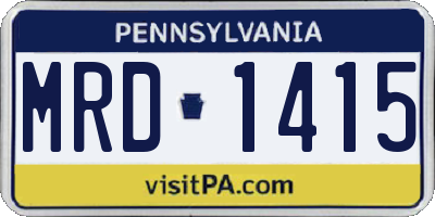 PA license plate MRD1415