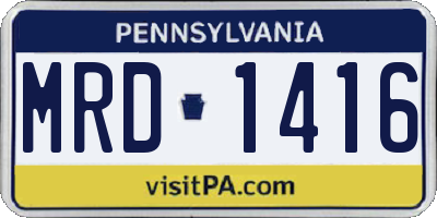 PA license plate MRD1416