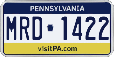 PA license plate MRD1422
