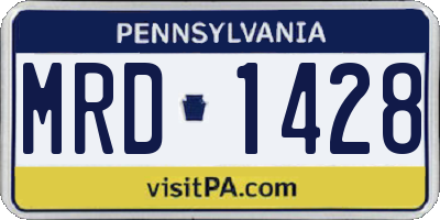 PA license plate MRD1428