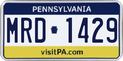 PA license plate MRD1429
