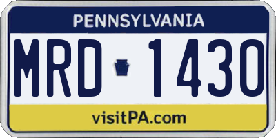 PA license plate MRD1430
