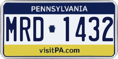 PA license plate MRD1432