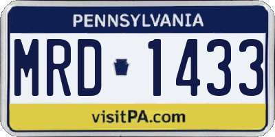 PA license plate MRD1433