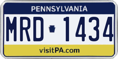 PA license plate MRD1434