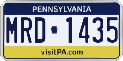 PA license plate MRD1435