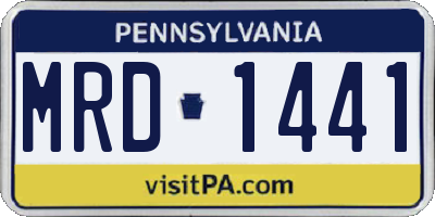 PA license plate MRD1441