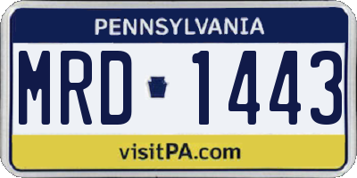 PA license plate MRD1443