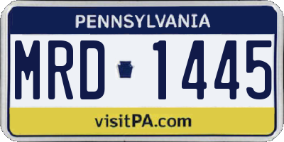 PA license plate MRD1445