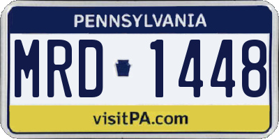 PA license plate MRD1448