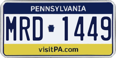 PA license plate MRD1449