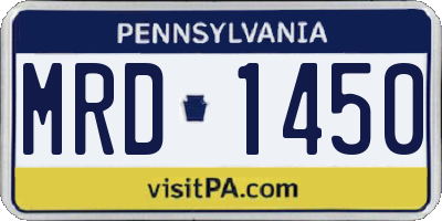 PA license plate MRD1450