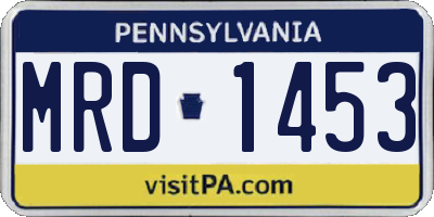 PA license plate MRD1453