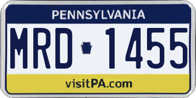 PA license plate MRD1455