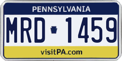 PA license plate MRD1459