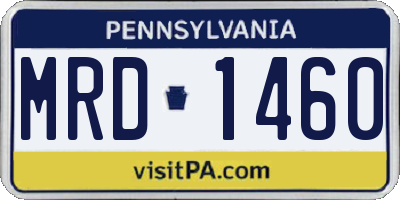 PA license plate MRD1460