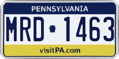 PA license plate MRD1463