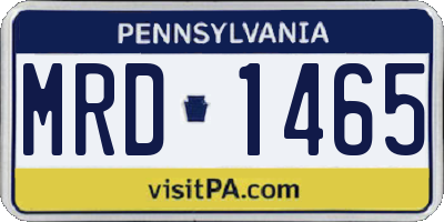 PA license plate MRD1465