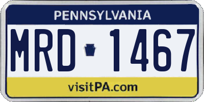 PA license plate MRD1467