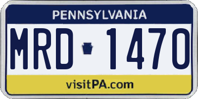 PA license plate MRD1470