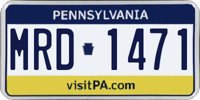 PA license plate MRD1471