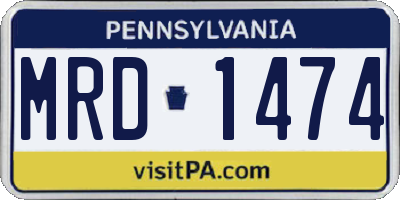 PA license plate MRD1474