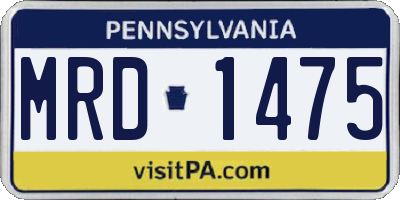 PA license plate MRD1475