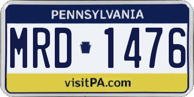PA license plate MRD1476