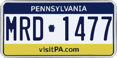 PA license plate MRD1477