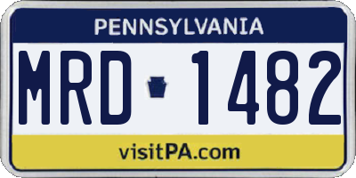 PA license plate MRD1482