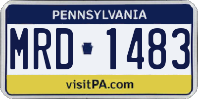 PA license plate MRD1483