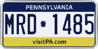 PA license plate MRD1485