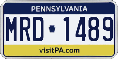 PA license plate MRD1489