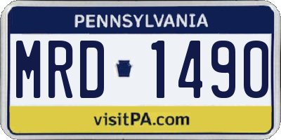 PA license plate MRD1490