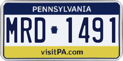 PA license plate MRD1491