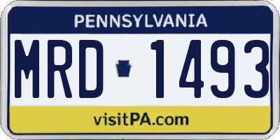 PA license plate MRD1493