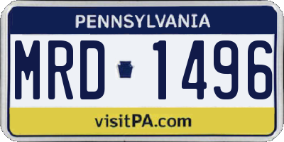 PA license plate MRD1496