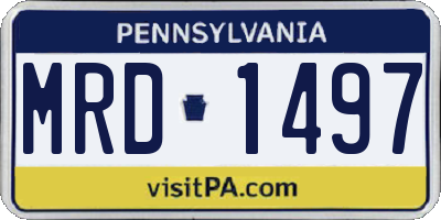 PA license plate MRD1497