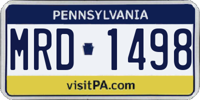 PA license plate MRD1498