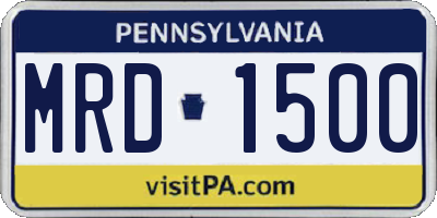 PA license plate MRD1500