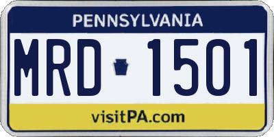 PA license plate MRD1501